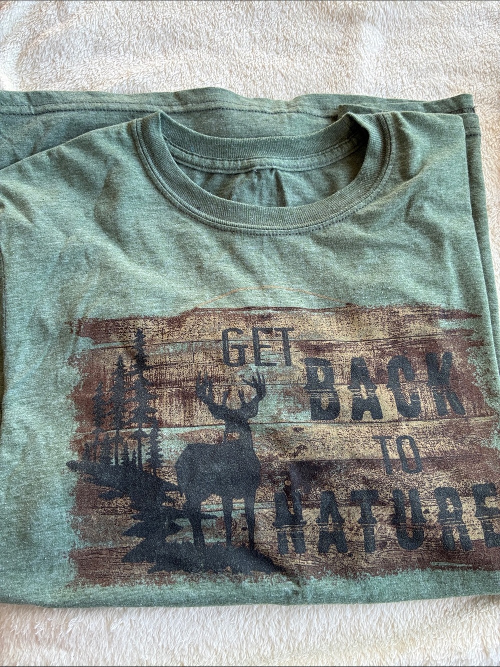 Men's Green Academy Sports Graphic Tee - Get Back to Nature Size M